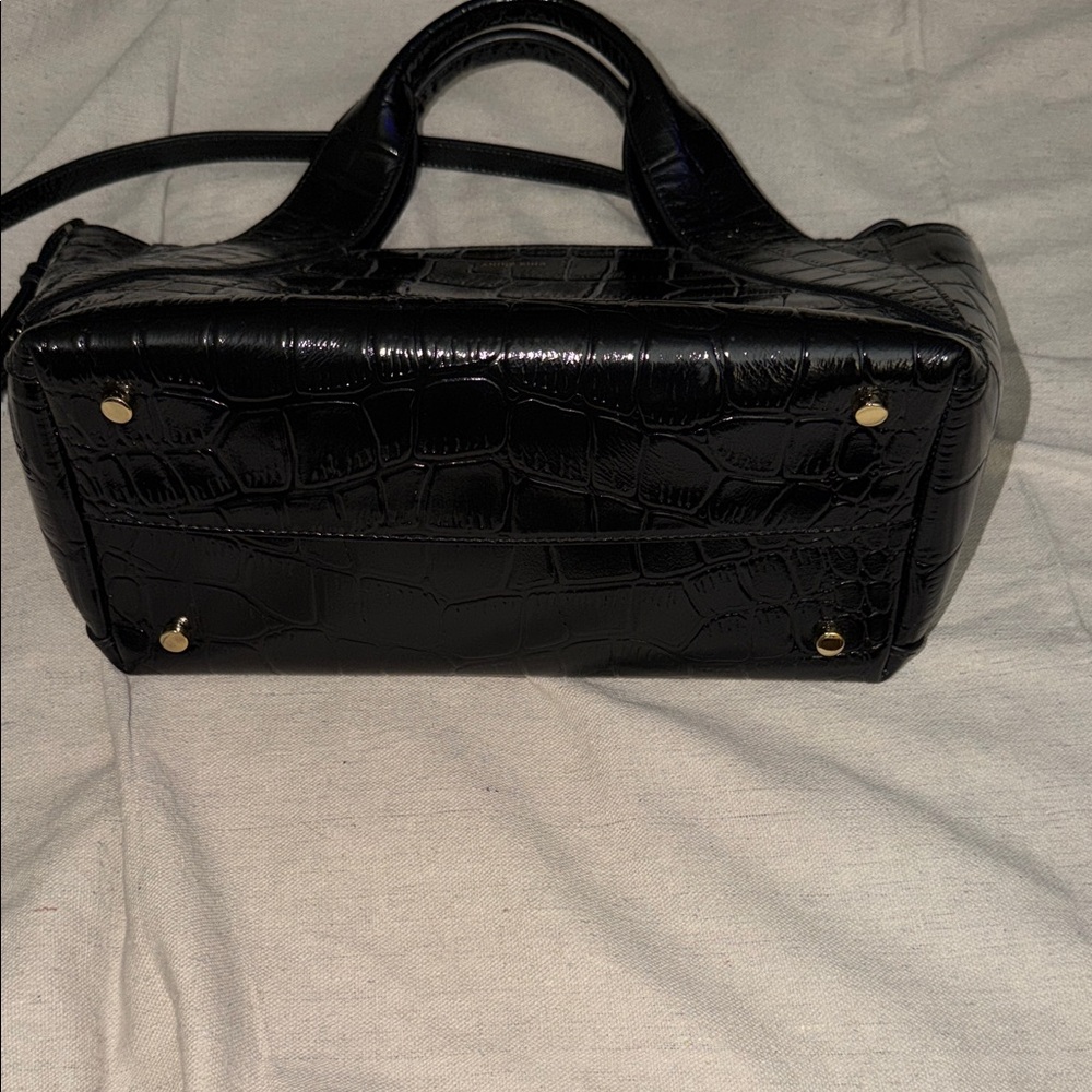 ANINE BING Black Croc-Embossed Satchel with Top Handles - Picture 13 of 14